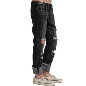 Revolve One Teaspoon Men’s Distressed Faded Black Jeans(Size 32)